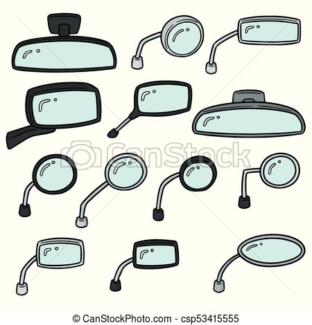 450x470 Vector Set Of Rear View Mirrors Clipart Vector