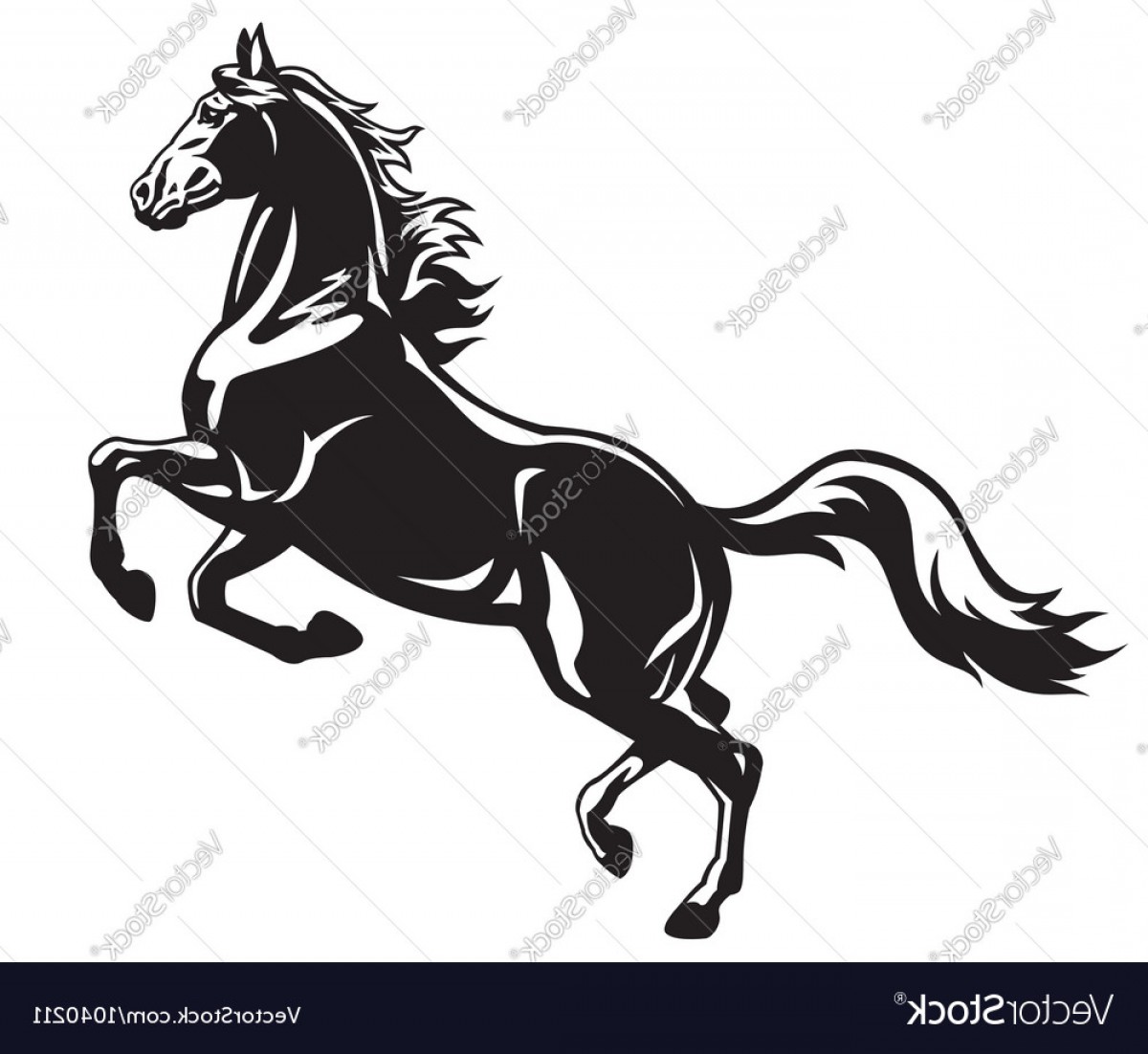 1200x1102 Rearing Horse Black White Vector Lazttweet