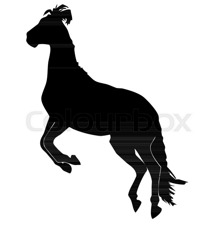 735x800 Rearing Horse Silhouette Stock Vector Colourbox