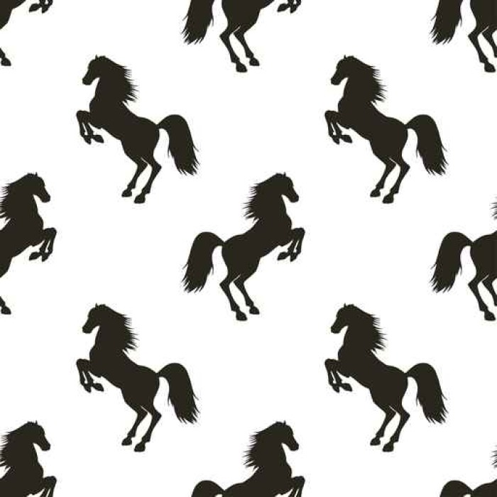 700x700 Vector Seamless Pattern With Rearing Horse. Wall Mural Pixers