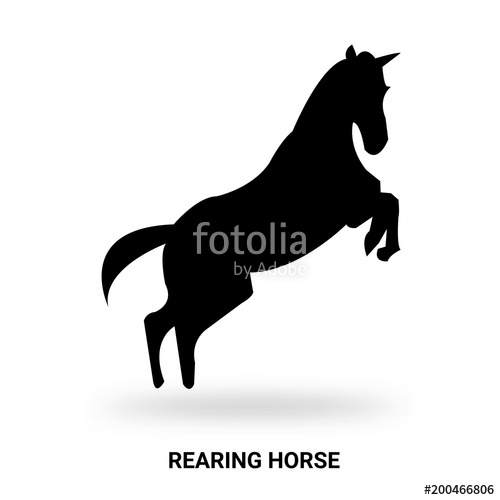 500x500 Rearing Horse Silhouette Isolated On White Background Stock Image