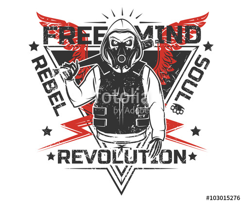 500x417 Set Of Rebel Skull And Revolution Skeleton Black And White Print