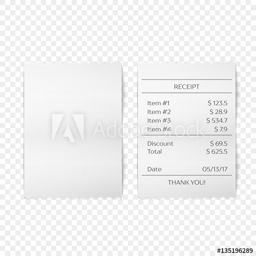 500x500 Printed Receipt Vector