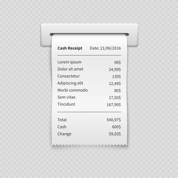 626x626 Sales Printed Receipt Vector Premium Download