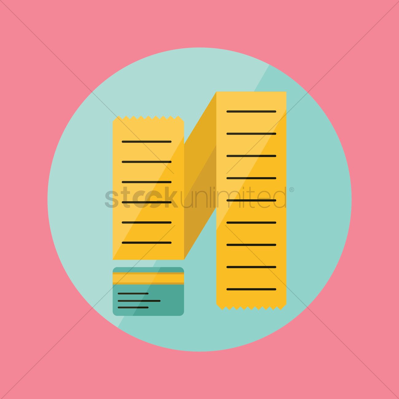 1300x1300 Credit Card With Receipt Vector Image