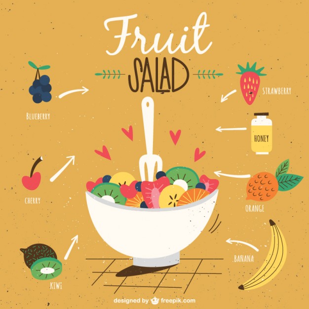 626x626 Fruit Salad Recipe Vector Free Download