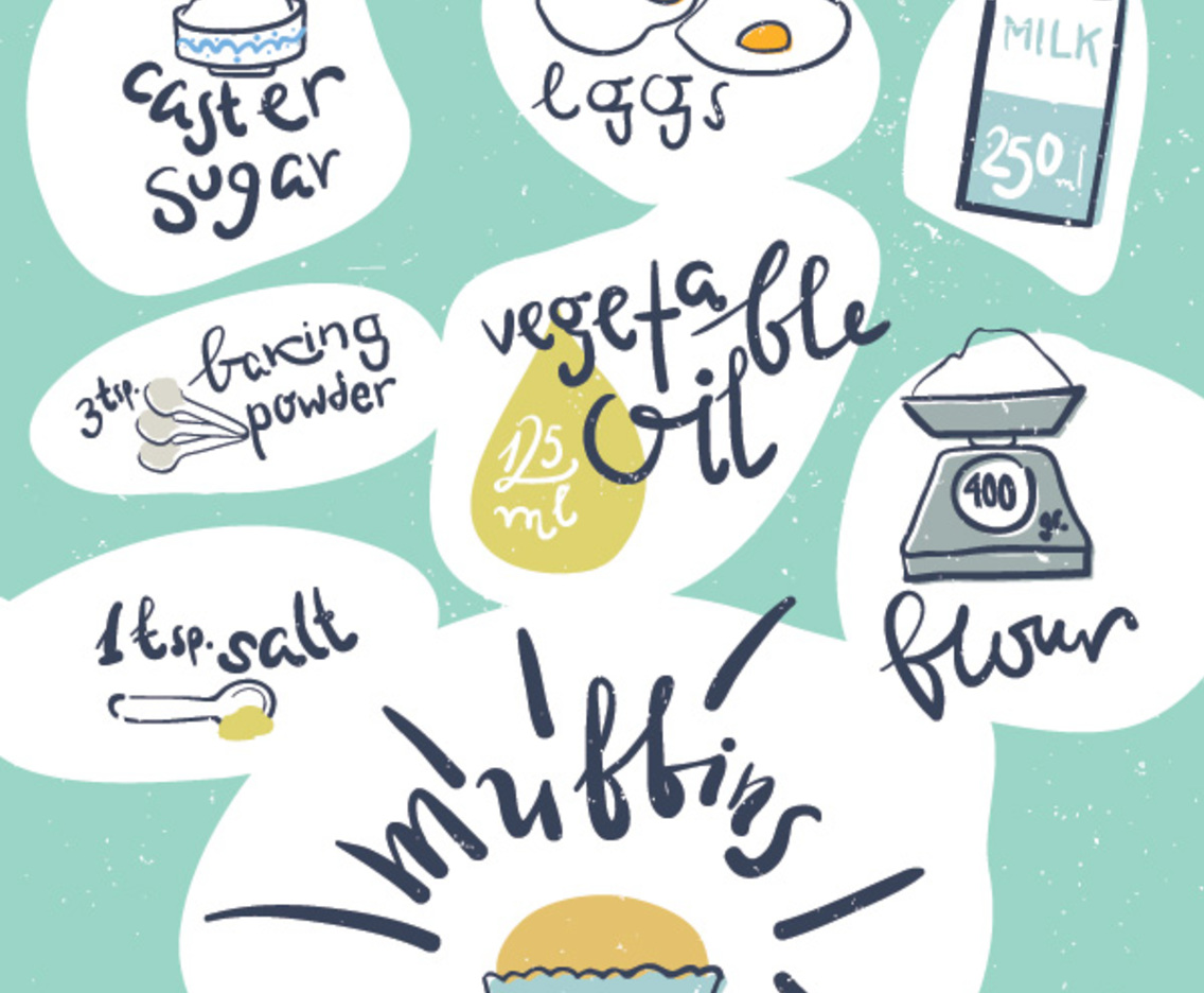 1136x936 Muffin Recipe Vector Art Amp Graphics