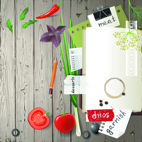 500x500 Vegetables With Recipe Book Vector Graphics 02 Free Download