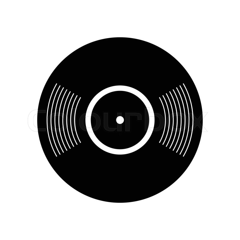 800x800 Retro Vinyl Record Icon. Simple Symbol On A White Background