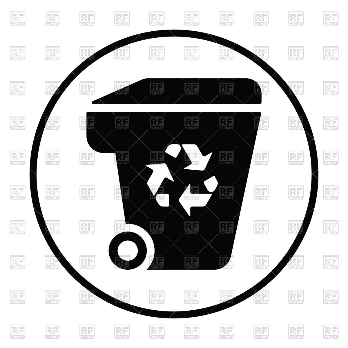 1200x1200 Garbage Container With Recycle Sign Icon Vector Image Vector