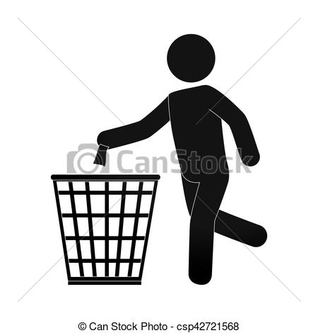 450x470 Human Silhouette Recycling Icon Vector Illustration Design.