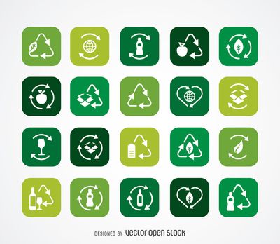 400x348 Ecology And Recycle Icon Collection
