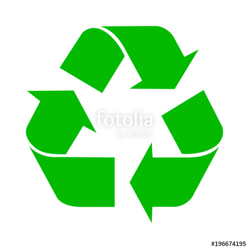 500x500 Simple, Green, Flat Recycle Symbolicon. Isolated On White Stock