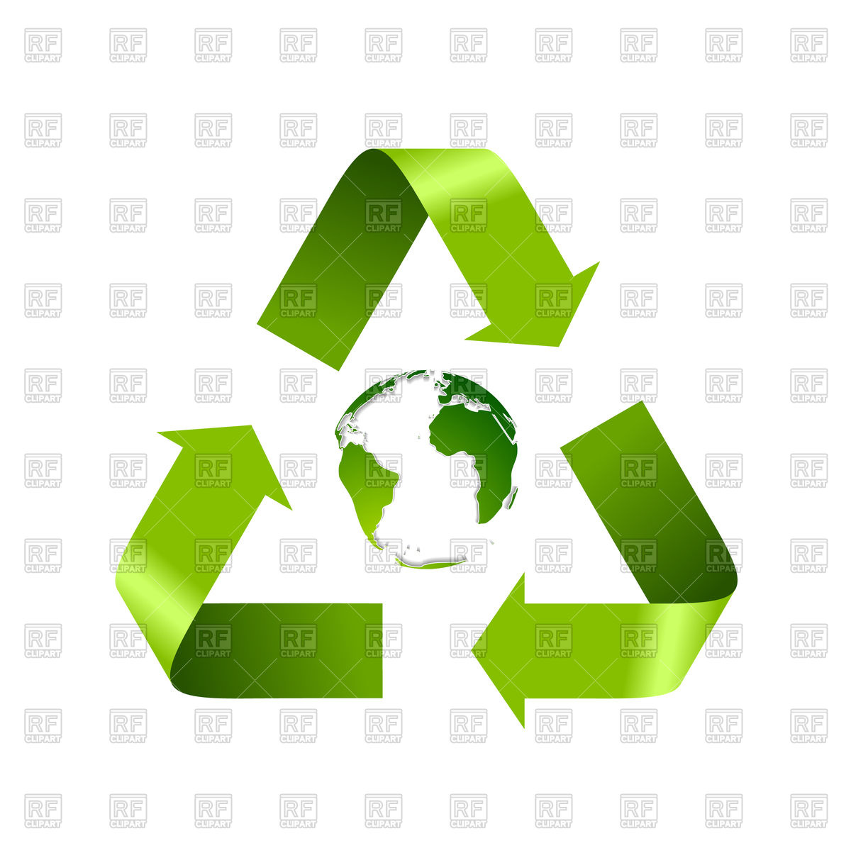 1200x1196 Green Recycle Logo And Globe Vector Image Vector Artwork Of