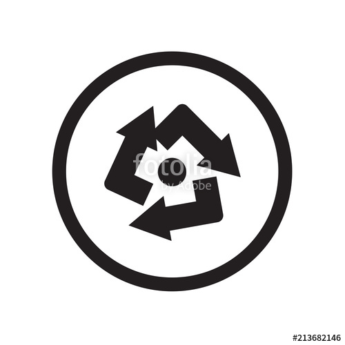 500x500 Recycle Sign Icon Vector Sign And Symbol Isolated On White