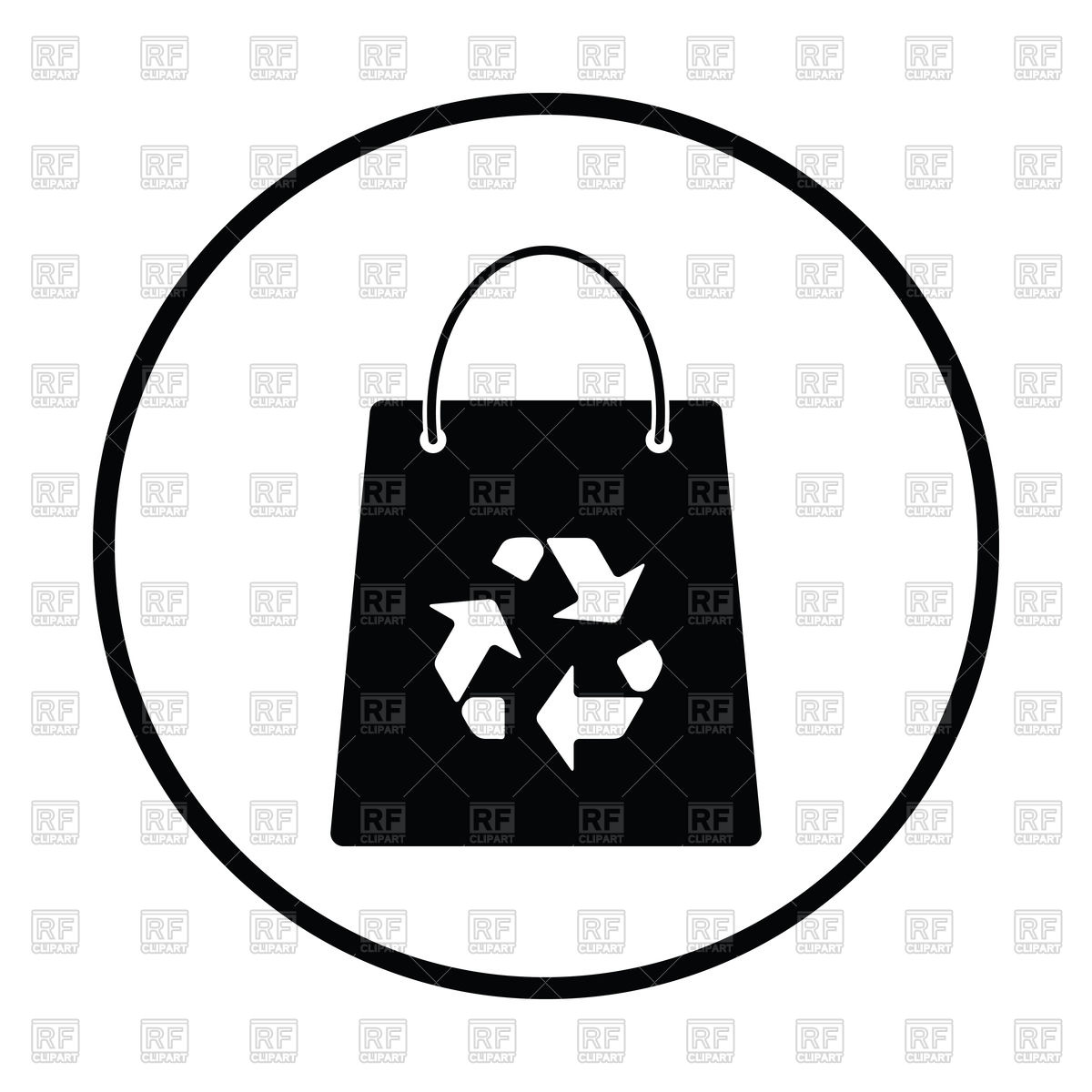 1200x1200 Shopping Bag With Recycle Sign Icon Vector Image Vector Artwork