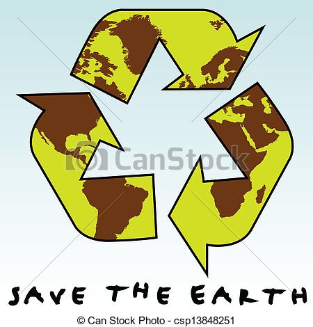 450x470 Vector Illustration Of The Recycle Sign.