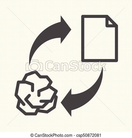 450x470 Conceptual Recycling Paper. Recycle Sign, Vector Icon Design.