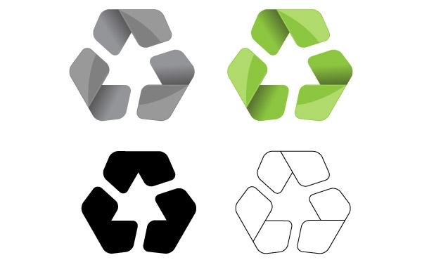 600x380 Modern Recycle Symbol Vector
