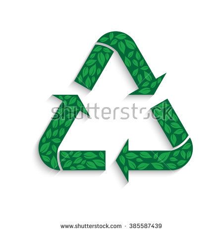 450x470 Recycle Symbol With Leaves. Vector Graphic Design Trees Logo