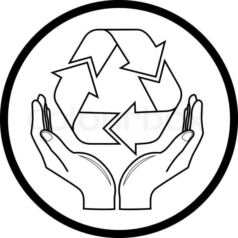 800x800 Vector Recycle Symbol In Hands Icon Stock Vector Colourbox