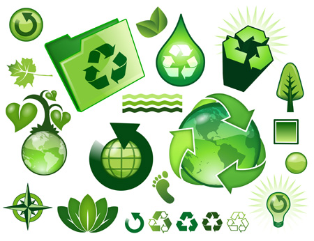 450x346 Green Recycle Vector Icons (Royalty Free)