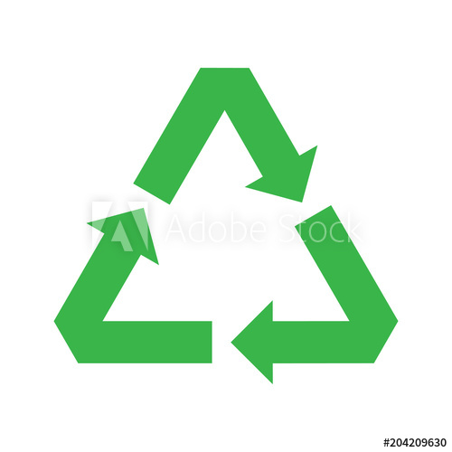 500x500 Vector Recycle Symbol. Recycle Vector Icon. Green Icon