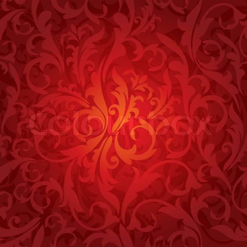 800x800 Abstract Seamless Red Floral Background Vector Illustration