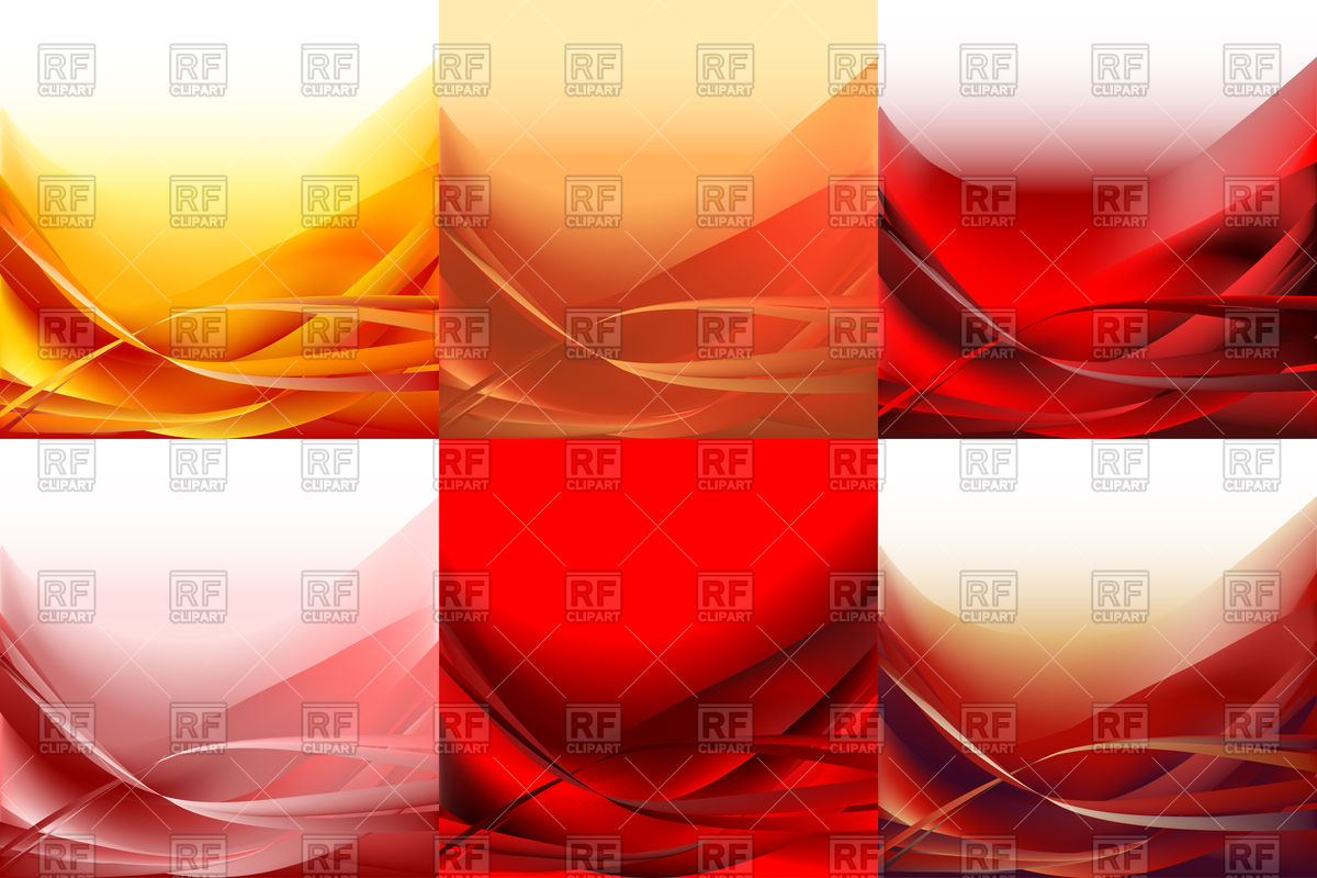 1200x800 Set Of Waves Red Abstract Backgrounds Vector Image Vector