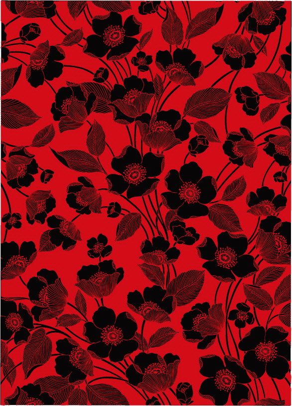 586x815 Flowers Red And Black Background Vector Lines Free Vector