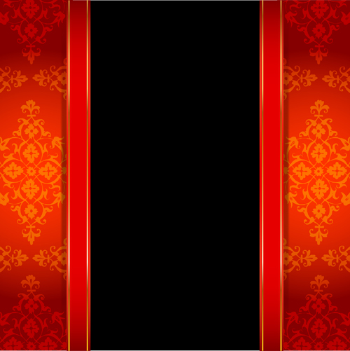 500x501 Ornate Red With Black Background Vectors 03 Free Download