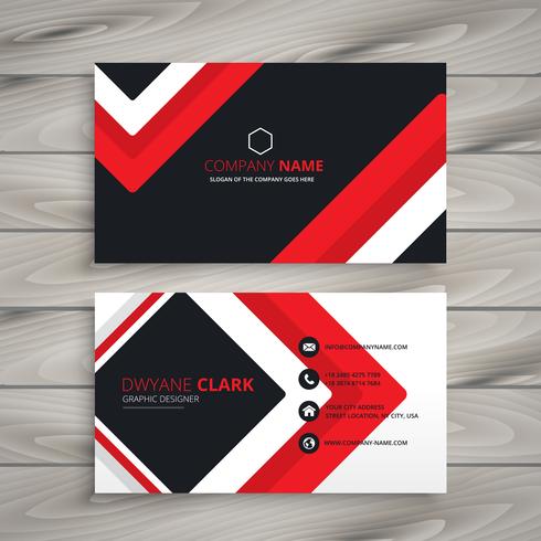 490x490 Red Black Business Card Vector Design Illustration
