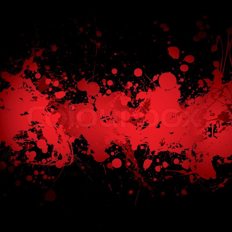 800x800 Abstract Blood Red Ink Splat Banner With Black Background Stock