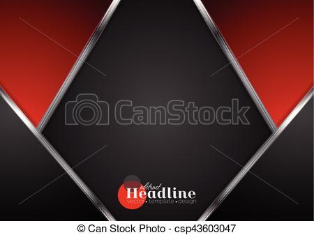 450x337 Abstract Contrast Tech Red Black Background. Silver Metallic Lines