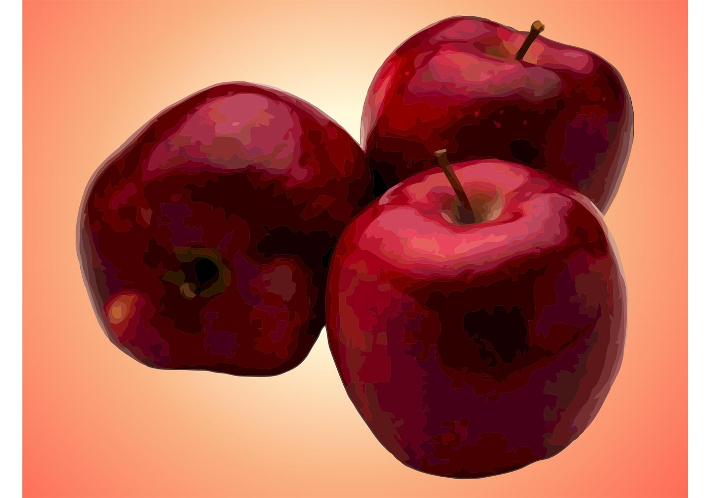 1400x980 Red Apple Free Vector Art
