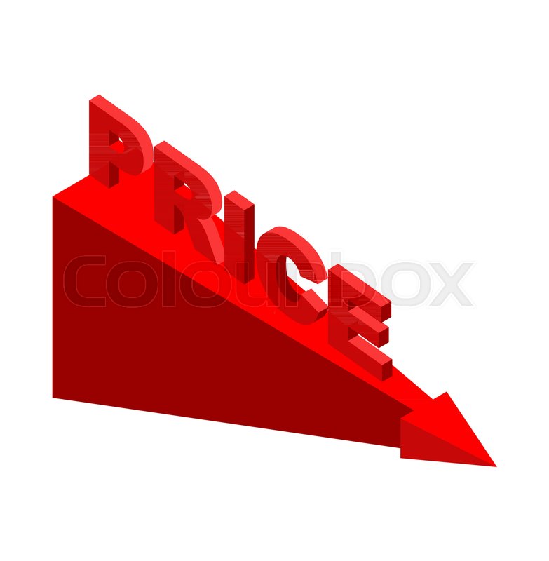 783x800 Fall Of Price, Red Arrow. Stock Market Decline. Stock Vector
