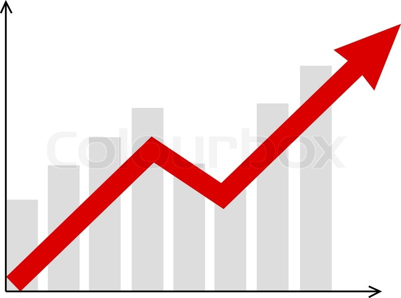 800x595 Graphic Vector Diagram With Red Arrow Going Up Stock Vector