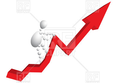 400x283 Man Climbs By Red Arrow Diagram Vector Image Vector Artwork Of