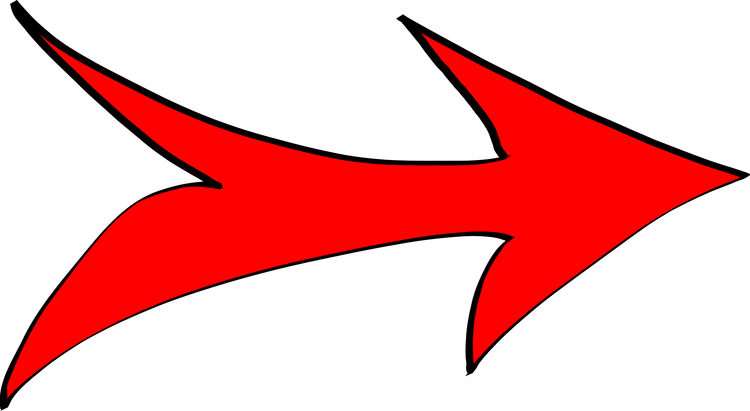 2400x1315 Red Arrow Vector Clipart Image