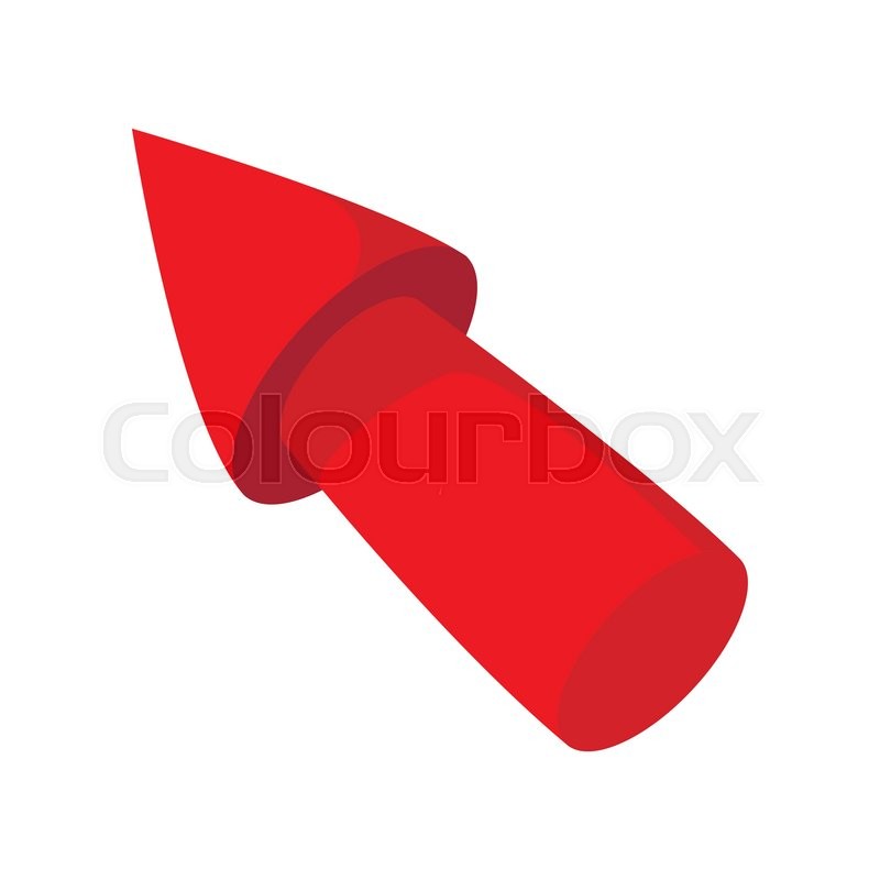 800x800 Red Arrow Render Cartoon Icon. Straight, Vertical Arrow Isolated