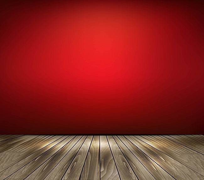 650x574 Vector Atmospheric Red Wall Wooden Floor Background, Vector