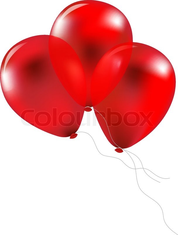 608x800 Party Red Balloons Stock Vector Colourbox