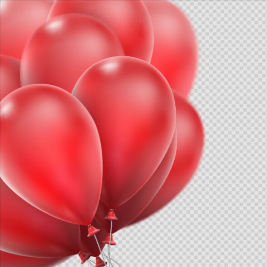 550x550 Realistic Red Balloons Vector Illustration 08 Free Download