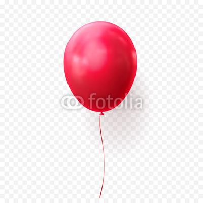 400x400 Red Balloon Vector Illustration On Transparent Background. Glossy