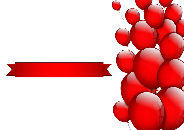 600x425 Red Ribbon With Red Balloon Vector Illustration Free Download