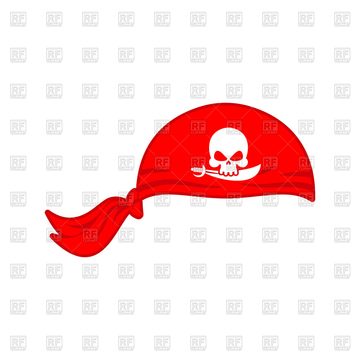 1200x1200 Pirates Red Bandana Cap Isolated Vector Image Vector Artwork Of