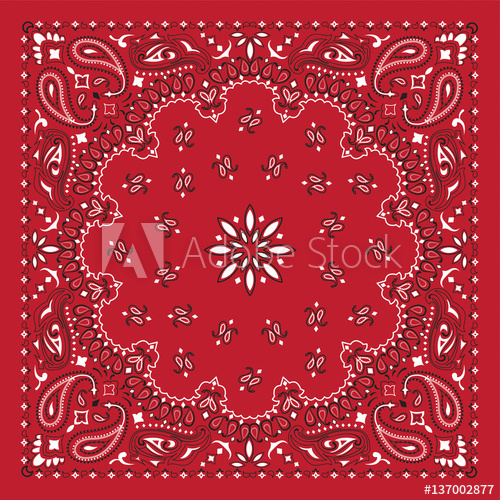 500x500 Red Bandana Print