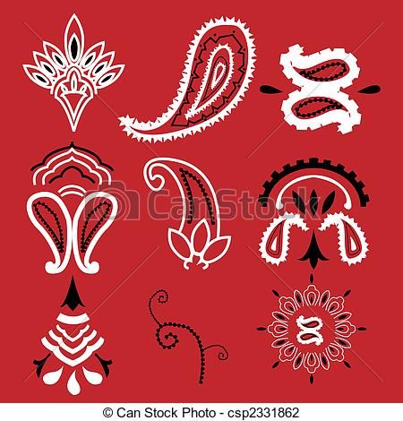 450x470 Vector Illustration Of Bandana Paisley