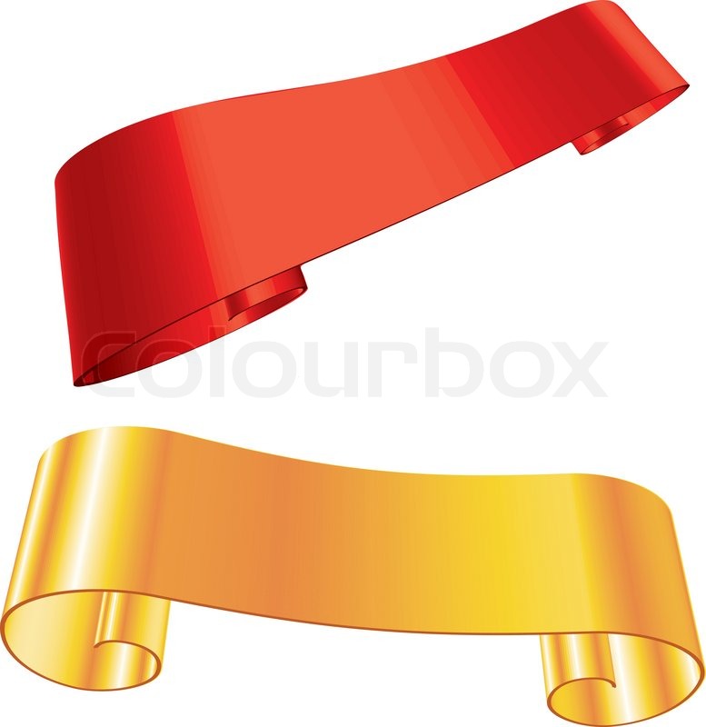 777x800 3d Glow Vector Red And Yellow Banners Stock Vector Colourbox
