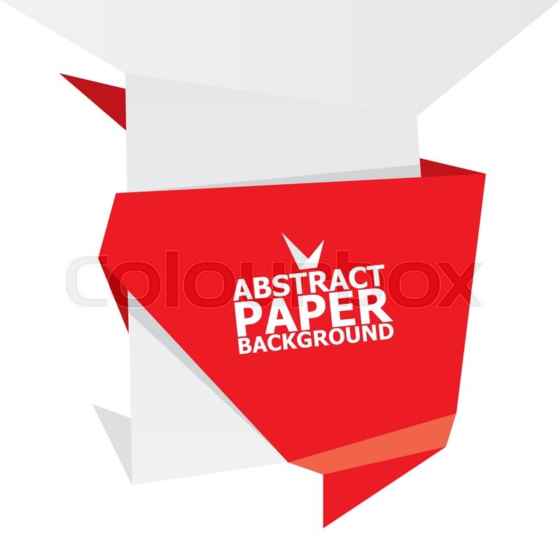 800x800 Vector Origami Paper Red Banner. Vector Red Abstract Brochure